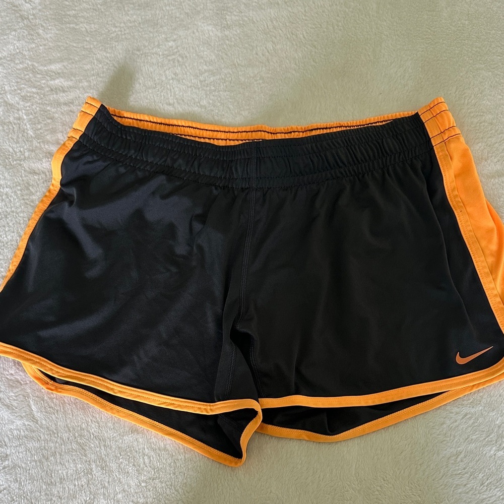 Nike Women's Athletic Shorts in Black and Orange